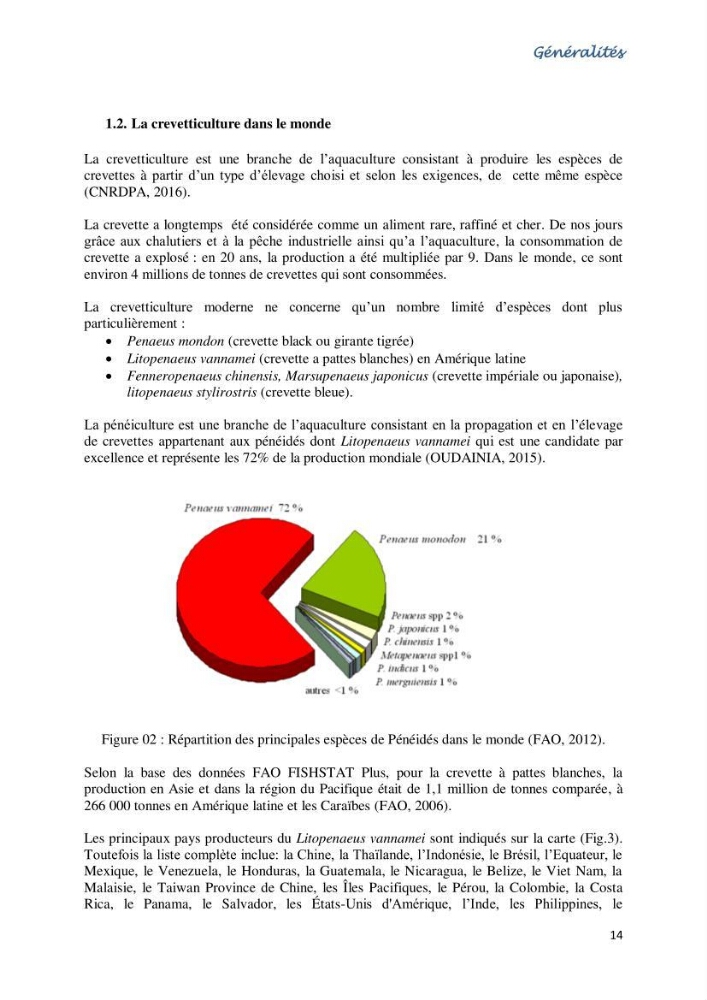 Caracterisation de l\'elevage de la crevette Litopenaeus vannamei ( boone,1931) Ferme Pilote la marsa (Skikda):