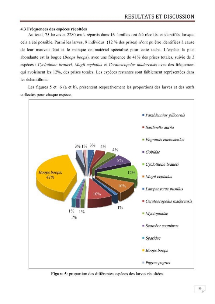 Contribution à l\'étude des oeufs et des larves des poissons téléostéens au niveau de la zone centre algérienne: