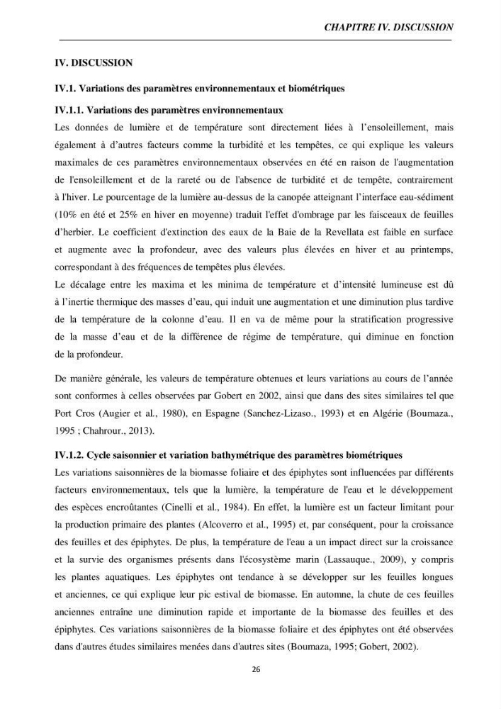 Biométrie foliaire de posidonia océanica (L) delile et bioaccumulation des éléments traces dans ses rhizomes