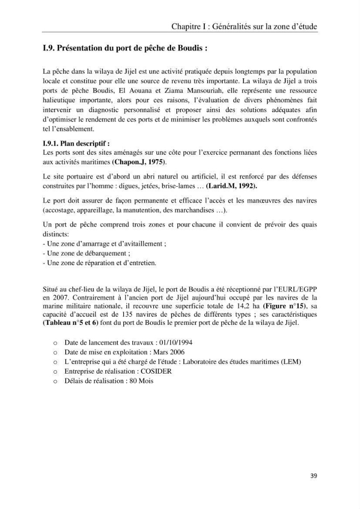 Réaménagement de la plage de Jijel et son influence sur la résolution du problème d’ensablement du port de pêche de Boudis