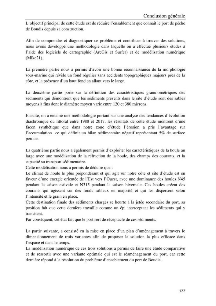 Réaménagement de la plage de Jijel et son influence sur la résolution du problème d’ensablement du port de pêche de Boudis