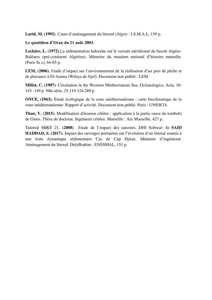 Réaménagement de la plage de Jijel et son influence sur la résolution du problème d’ensablement du port de pêche de Boudis