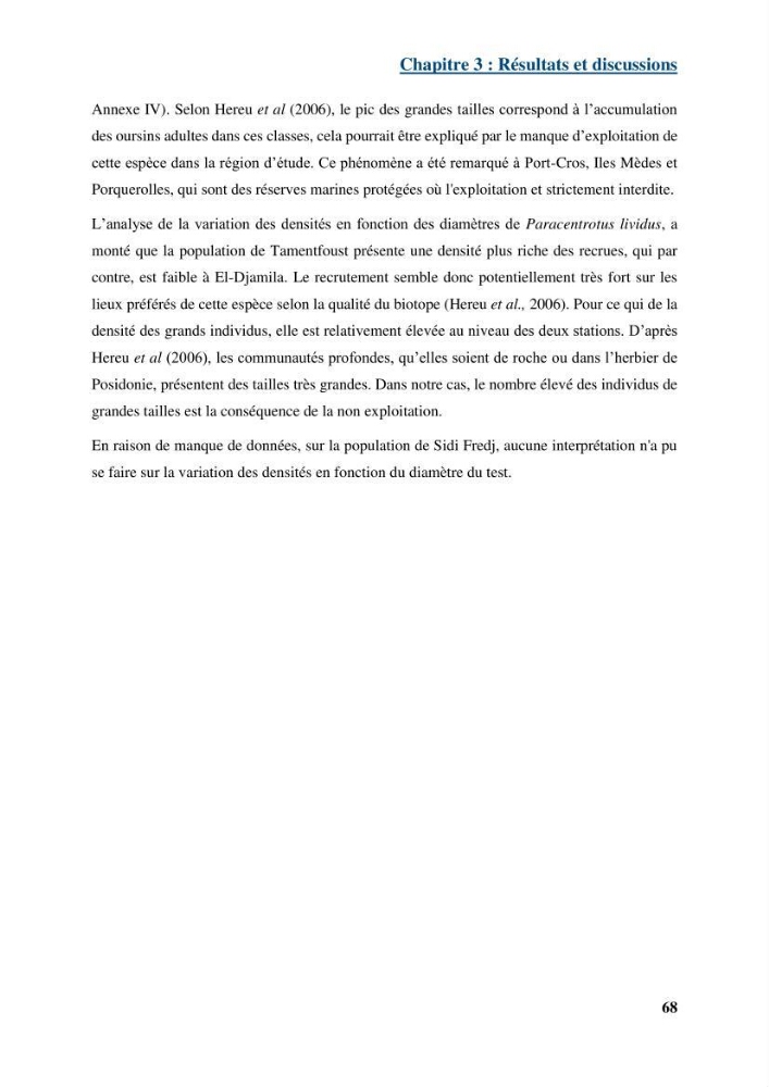 Dynamique,biologie et écologie de l\'oursin comestible Paracentrotus lividus (Lamarc,1816) de la côte algéroise