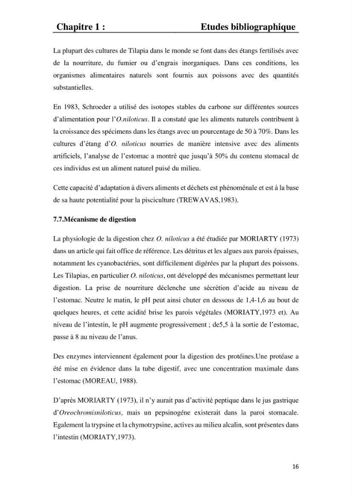 Etude comparative d\'un aliment commercial distribué en poudre et en granulé au cour de l\'élevage du tilapia du Nil ( tilapia nilotica)