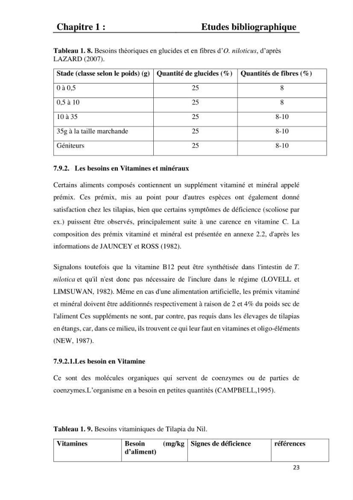 Etude comparative d\'un aliment commercial distribué en poudre et en granulé au cour de l\'élevage du tilapia du Nil ( tilapia nilotica)