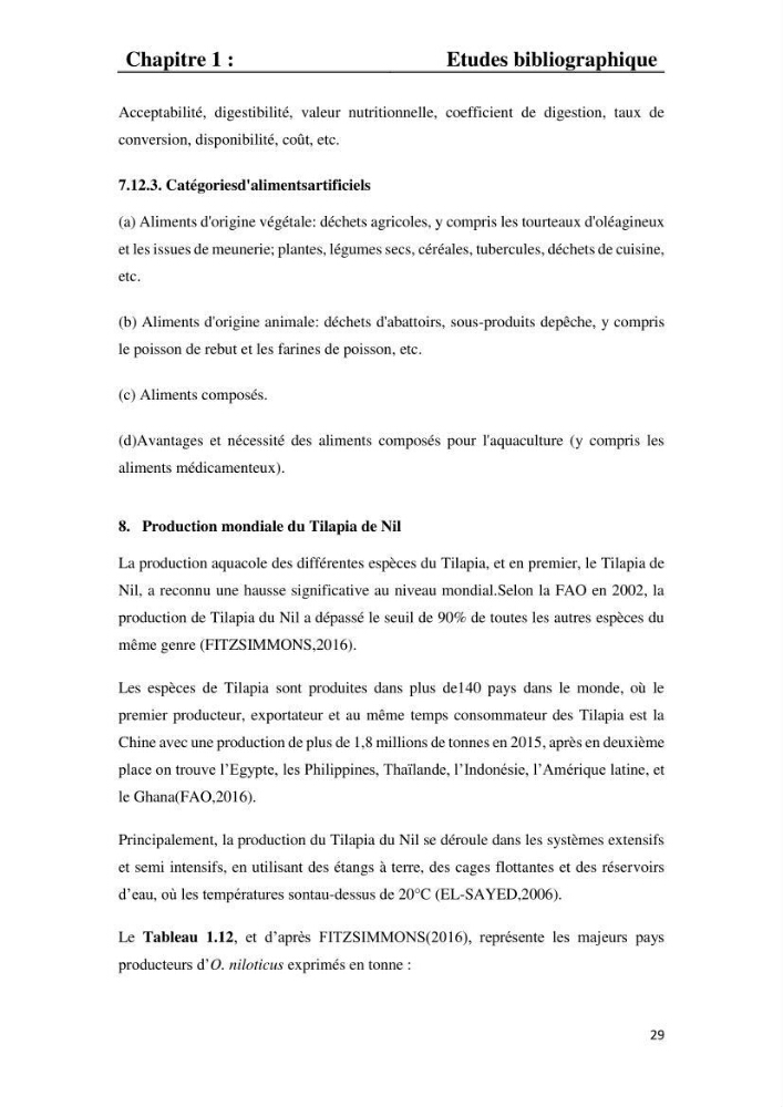 Etude comparative d\'un aliment commercial distribué en poudre et en granulé au cour de l\'élevage du tilapia du Nil ( tilapia nilotica)