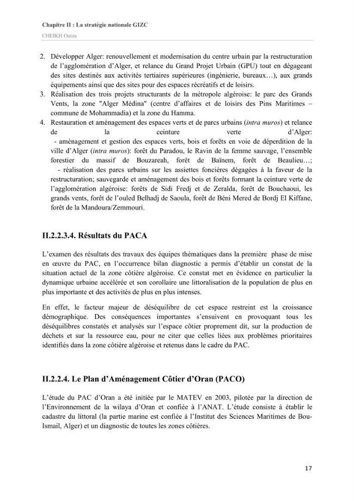 Essai de compréhension du contexte GIZC en Algérie