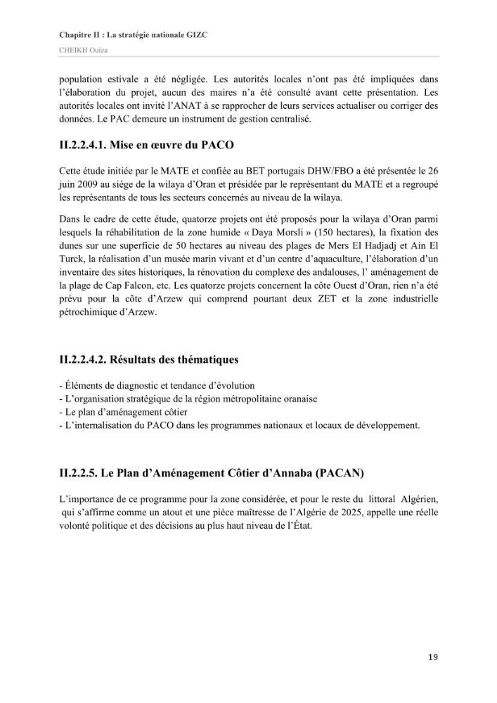 Essai de compréhension du contexte GIZC en Algérie