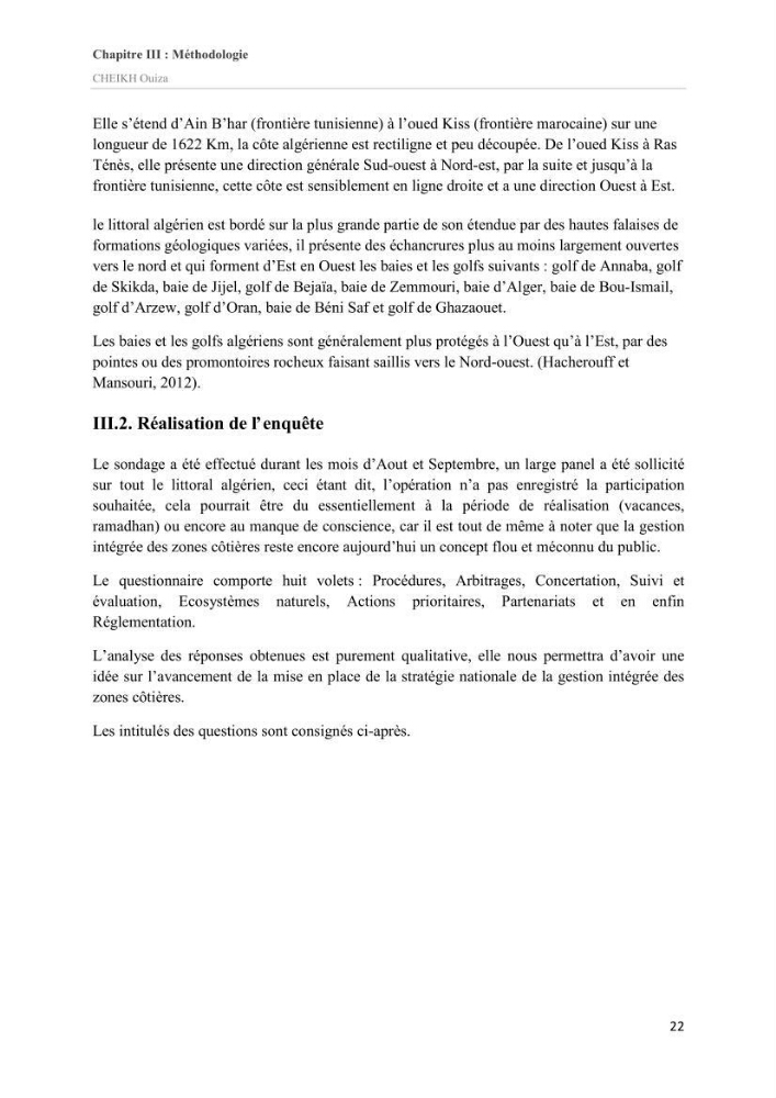 Essai de compréhension du contexte GIZC en Algérie