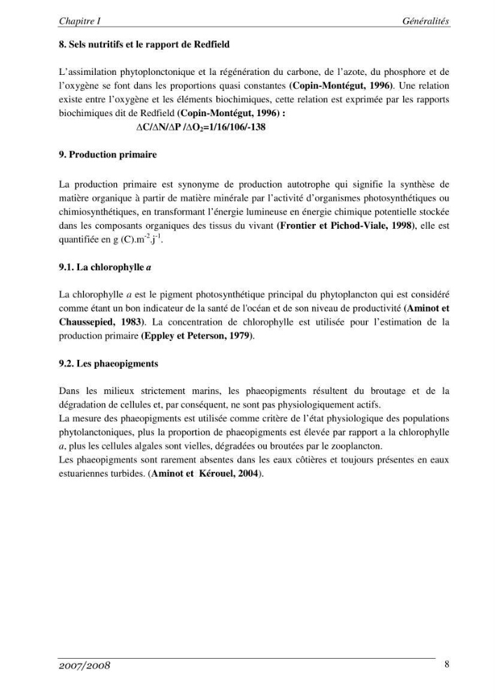 Les métaux traces dans les sédiments de la baie de Bou-Ismail: surveillane de la pollution et étude des processus géochimiques