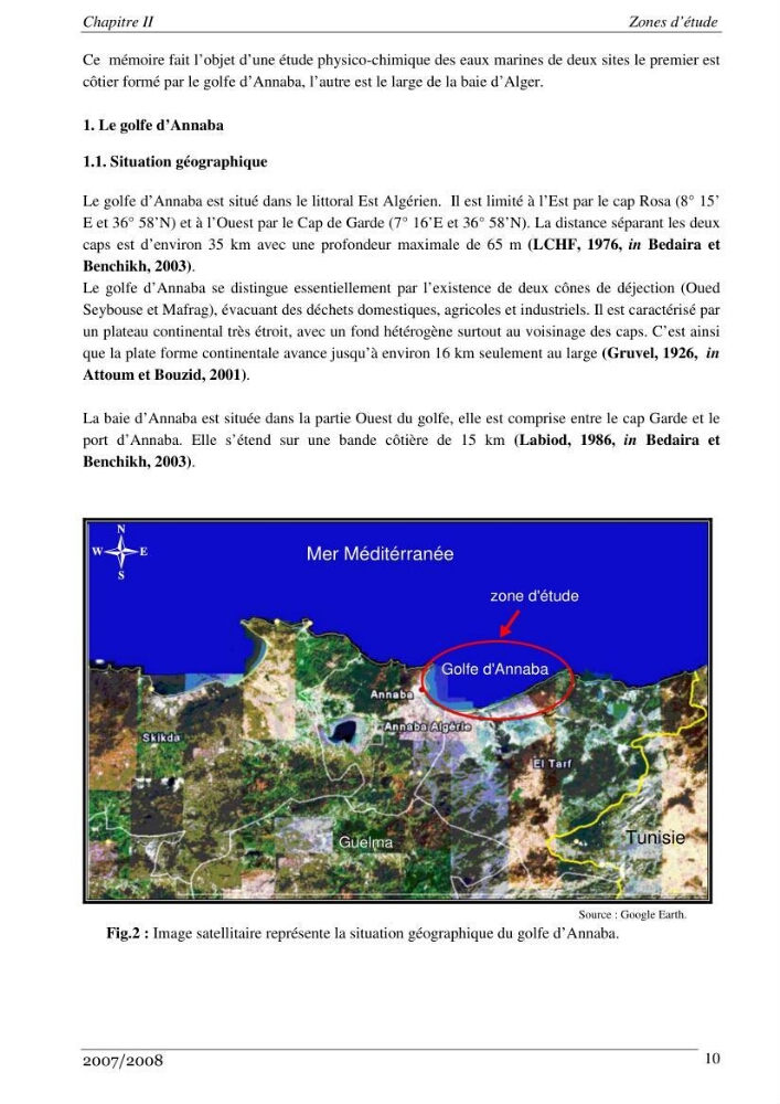 Les métaux traces dans les sédiments de la baie de Bou-Ismail: surveillane de la pollution et étude des processus géochimiques