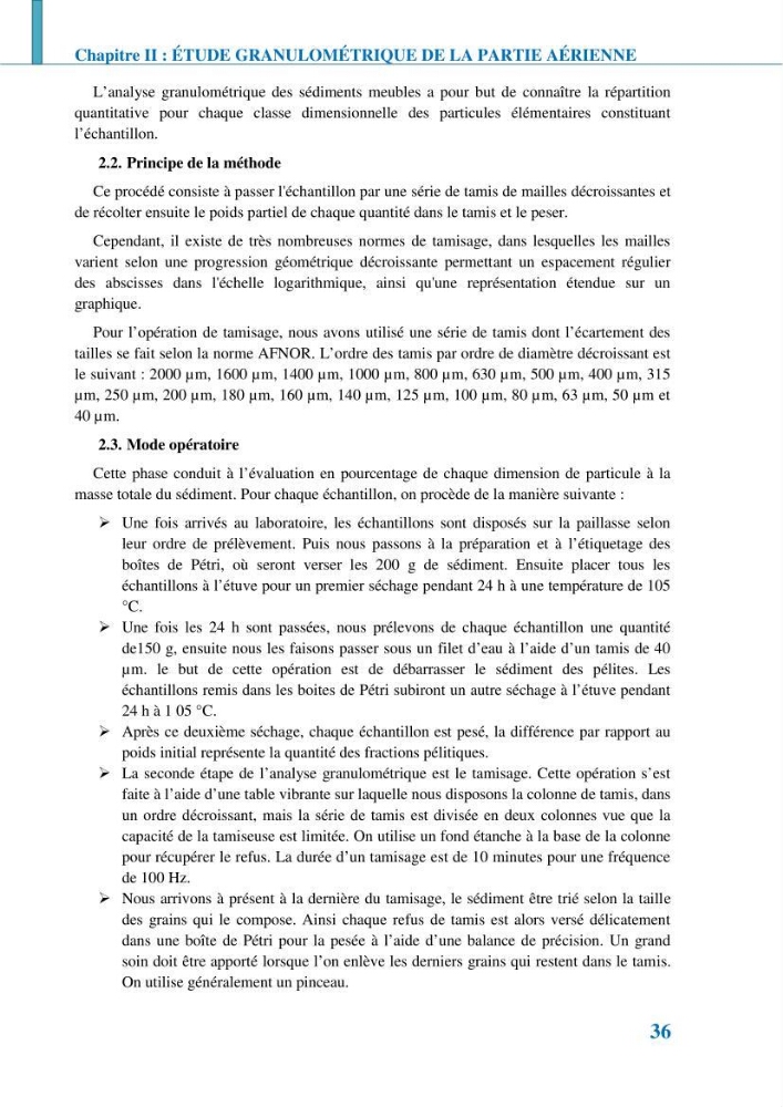Etude géomorpho-sédimentaire de la zone côtière du parc National de Taza