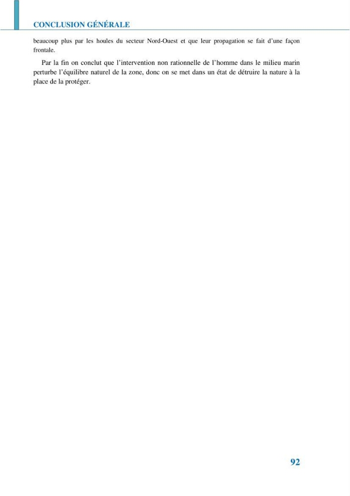 Etude géomorpho-sédimentaire de la zone côtière du parc National de Taza