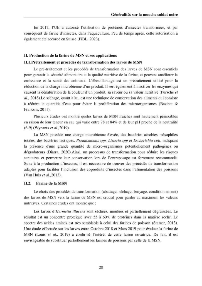 Incorporation de la farine d\'insecte (Hermetia illucences ) dans l\'alimentation des poissons