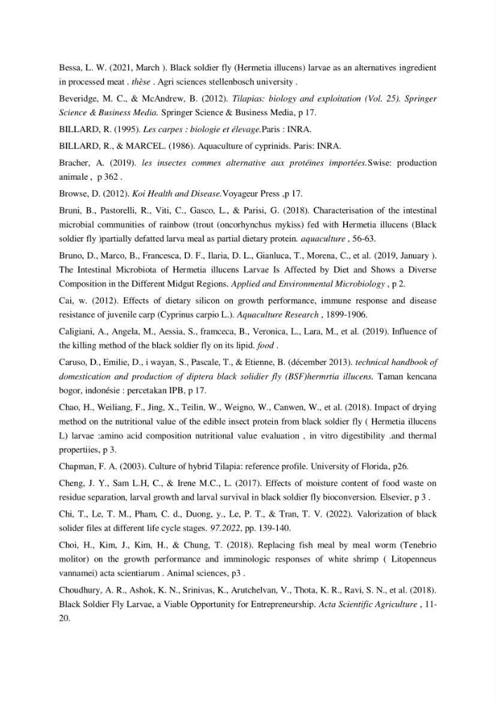 Incorporation de la farine d\'insecte (Hermetia illucences ) dans l\'alimentation des poissons
