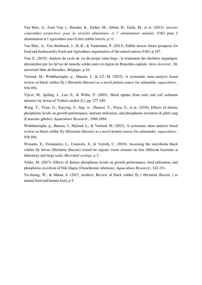 Incorporation de la farine d\'insecte (Hermetia illucences ) dans l\'alimentation des poissons
