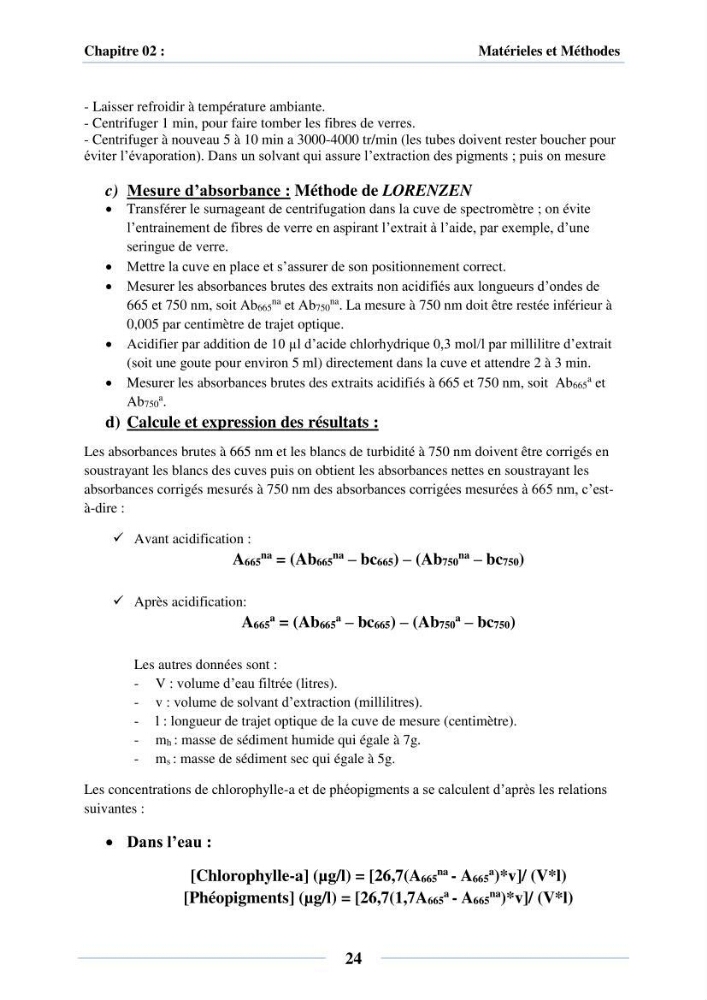 Dynamique des peuplements du Lac Mellah