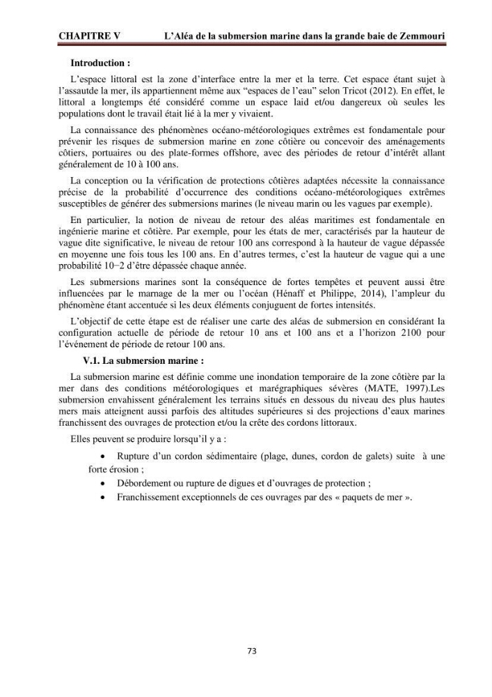 Modélisation de la dynamique et la cinématique à multi échelles du trait de côte et évaluation des zones à risques du littoral centre Algérien