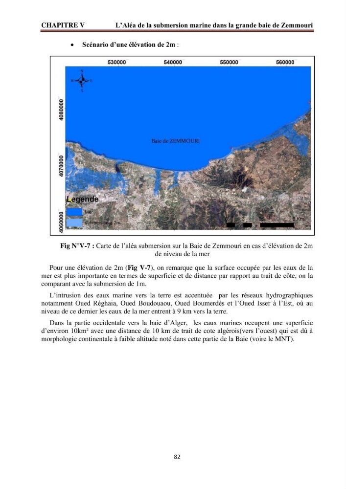 Modélisation de la dynamique et la cinématique à multi échelles du trait de côte et évaluation des zones à risques du littoral centre Algérien