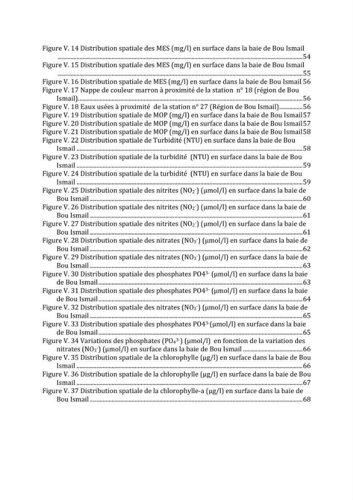 Utilisation des Systèmes d\'Information Géographiques pour le suivi des paramètres indicateurs de pollution dans la baie de Bou-Ismail