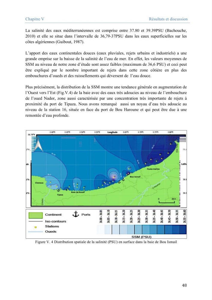 Utilisation des Systèmes d\'Information Géographiques pour le suivi des paramètres indicateurs de pollution dans la baie de Bou-Ismail