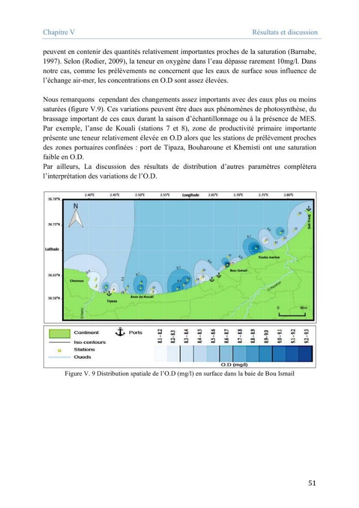 Utilisation des Systèmes d\'Information Géographiques pour le suivi des paramètres indicateurs de pollution dans la baie de Bou-Ismail