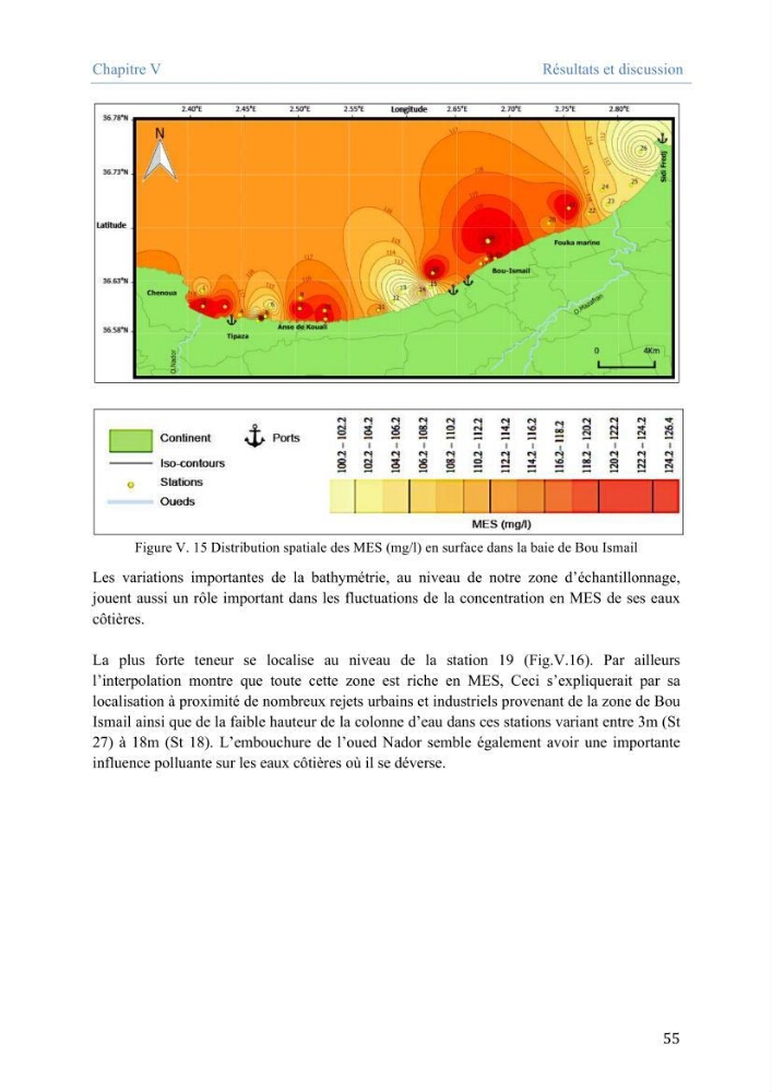 Utilisation des Systèmes d\'Information Géographiques pour le suivi des paramètres indicateurs de pollution dans la baie de Bou-Ismail