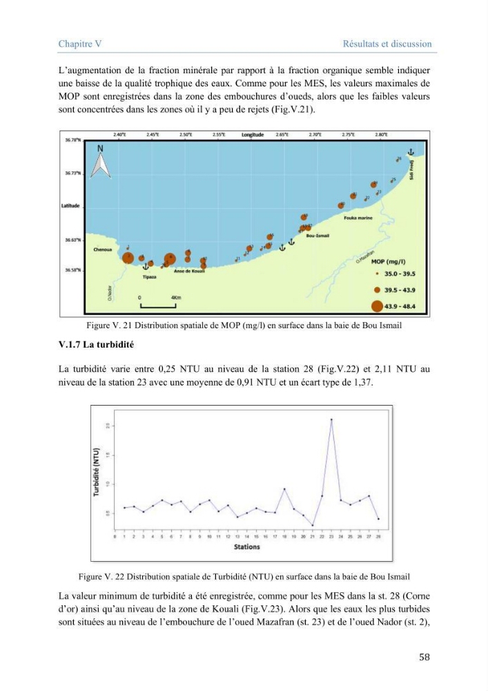Utilisation des Systèmes d\'Information Géographiques pour le suivi des paramètres indicateurs de pollution dans la baie de Bou-Ismail