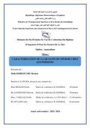 Caracterisation de la qualité du sperme chez les poissons