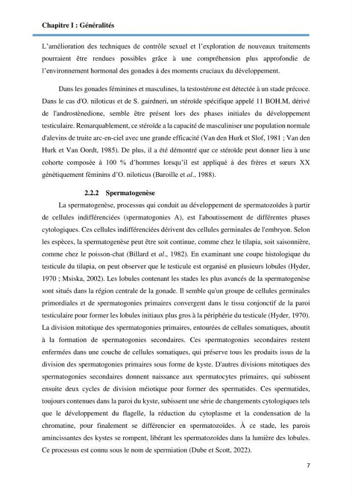 Caracterisation de la qualité du sperme chez les poissons