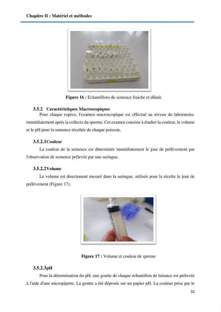 Caracterisation de la qualité du sperme chez les poissons