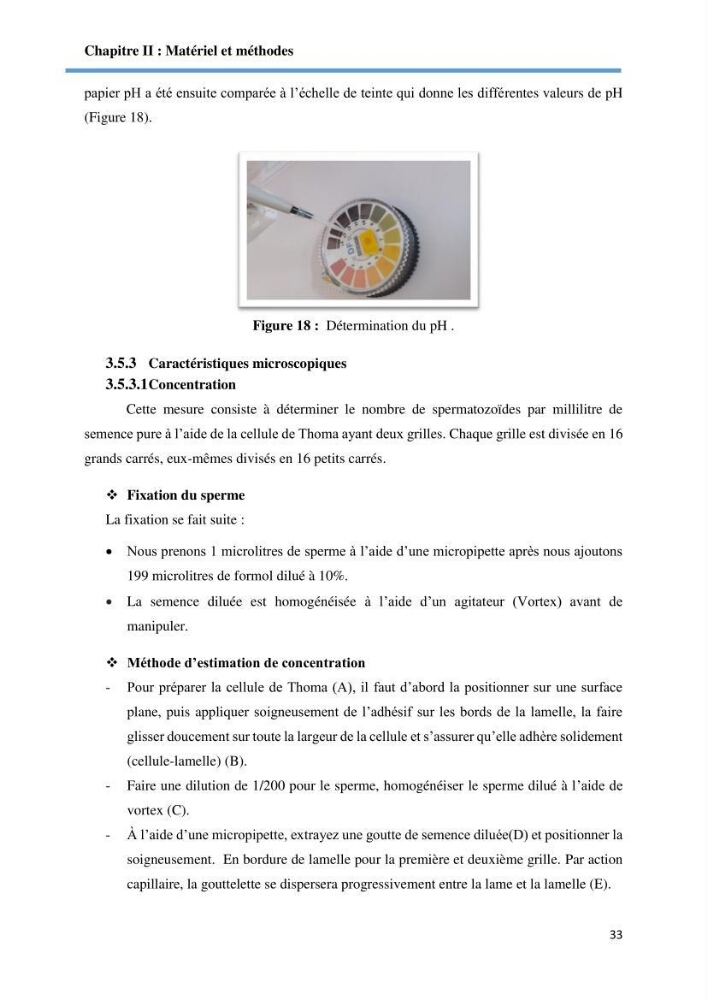 Caracterisation de la qualité du sperme chez les poissons