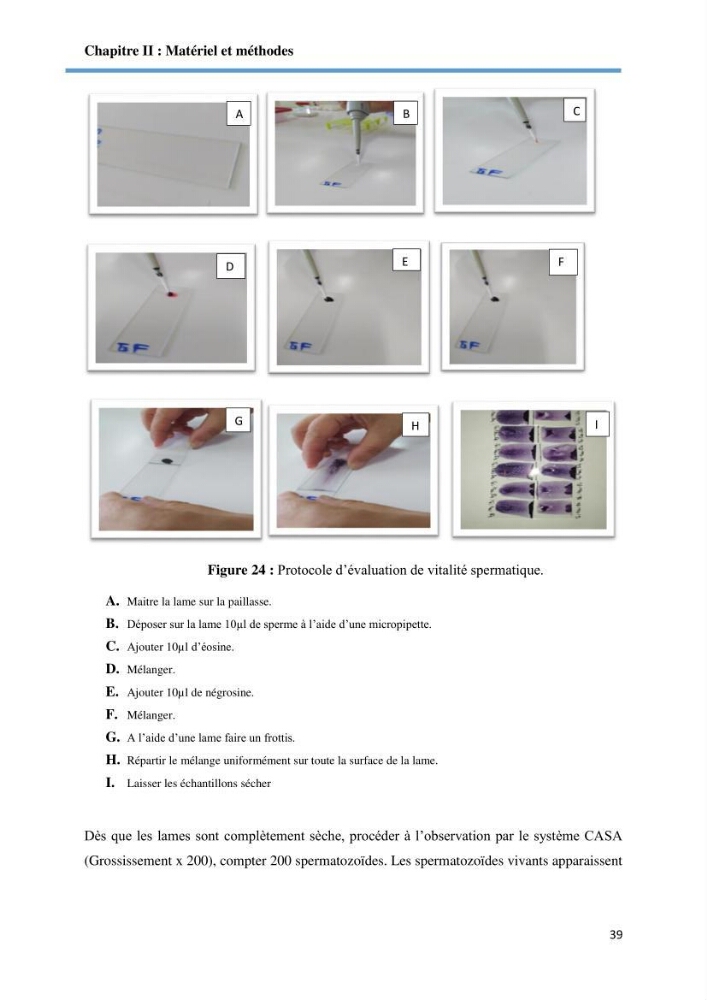 Caracterisation de la qualité du sperme chez les poissons