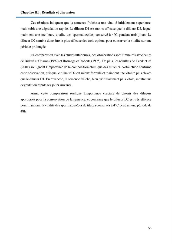 Caracterisation de la qualité du sperme chez les poissons