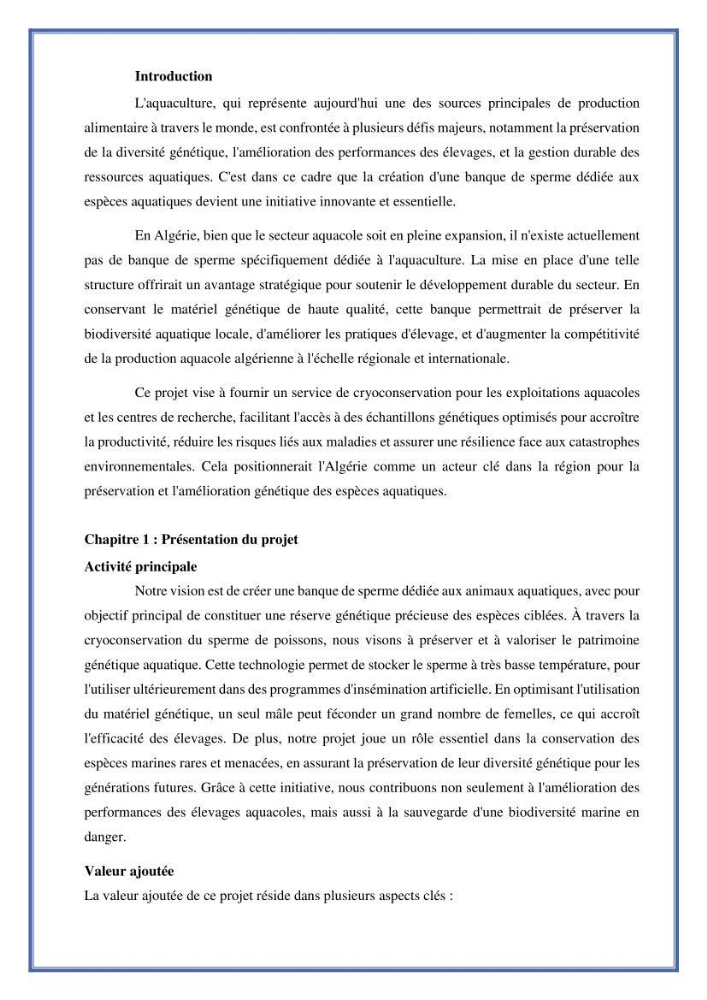 Caracterisation de la qualité du sperme chez les poissons