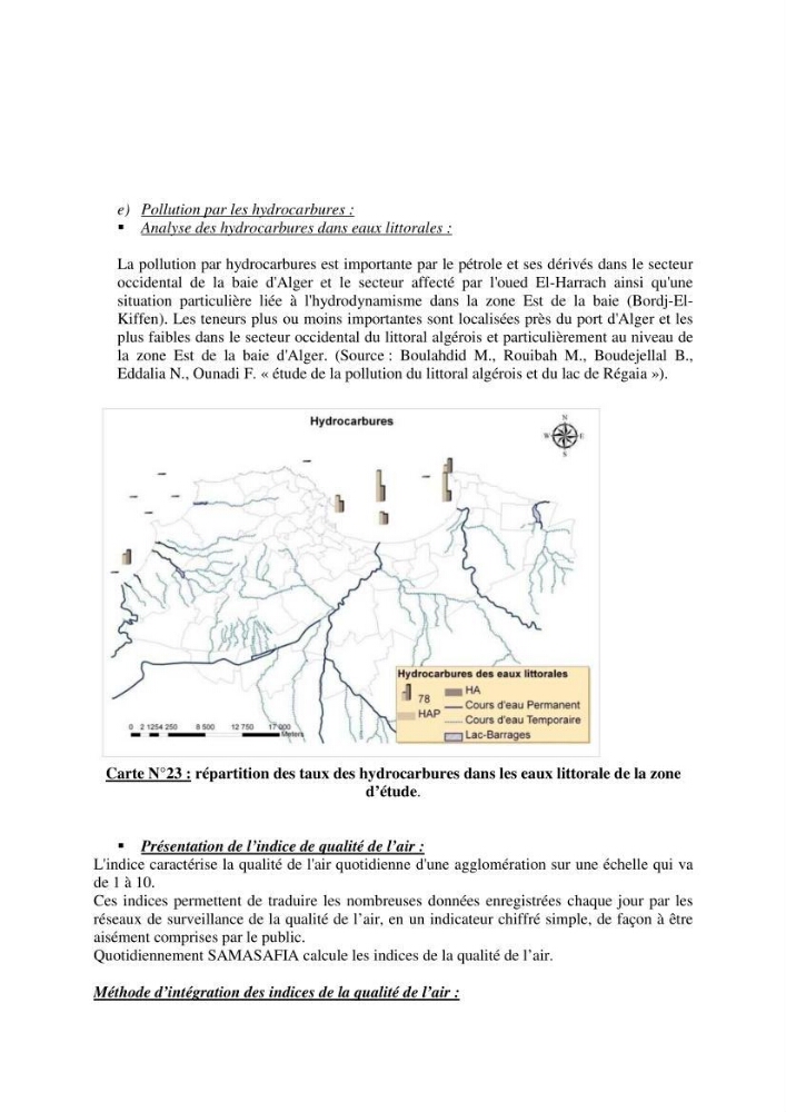 Mise en oeuvre d\'une base de données SIG pour le calcul des indicateurs de durabillité sur des communes de la zone du P.A.C. (littoral algérois)
