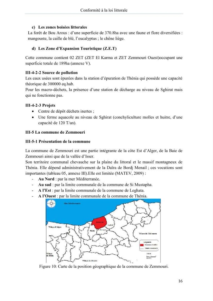 Evaluation de la mise en oeuvre de la loi n° 02-02 du 5 février 2002 relative à la protection et à la valorisation du littoral dans la wilaya de Boumerdes