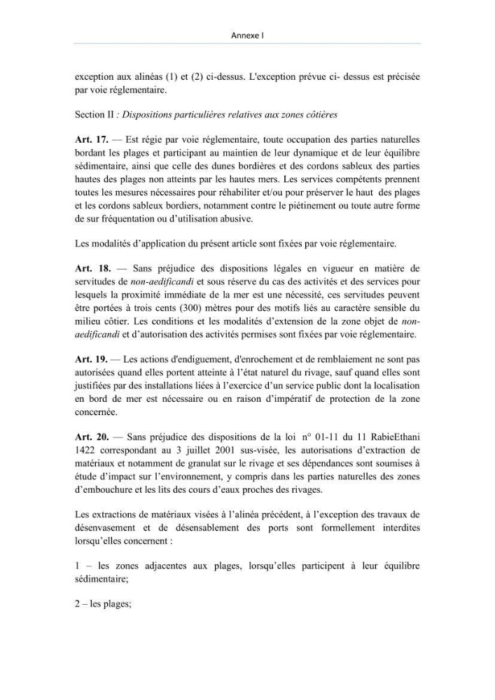 Evaluation de la mise en oeuvre de la loi n° 02-02 du 5 février 2002 relative à la protection et à la valorisation du littoral dans la wilaya de Boumerdes
