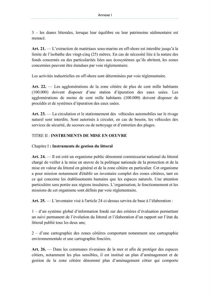Evaluation de la mise en oeuvre de la loi n° 02-02 du 5 février 2002 relative à la protection et à la valorisation du littoral dans la wilaya de Boumerdes