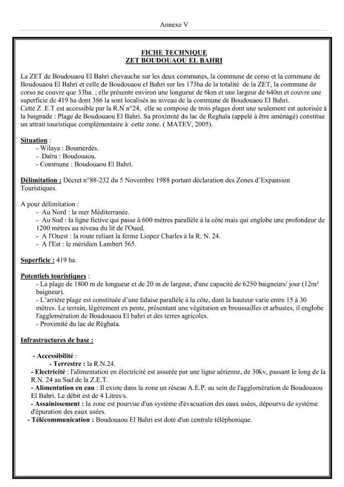 Evaluation de la mise en oeuvre de la loi n° 02-02 du 5 février 2002 relative à la protection et à la valorisation du littoral dans la wilaya de Boumerdes