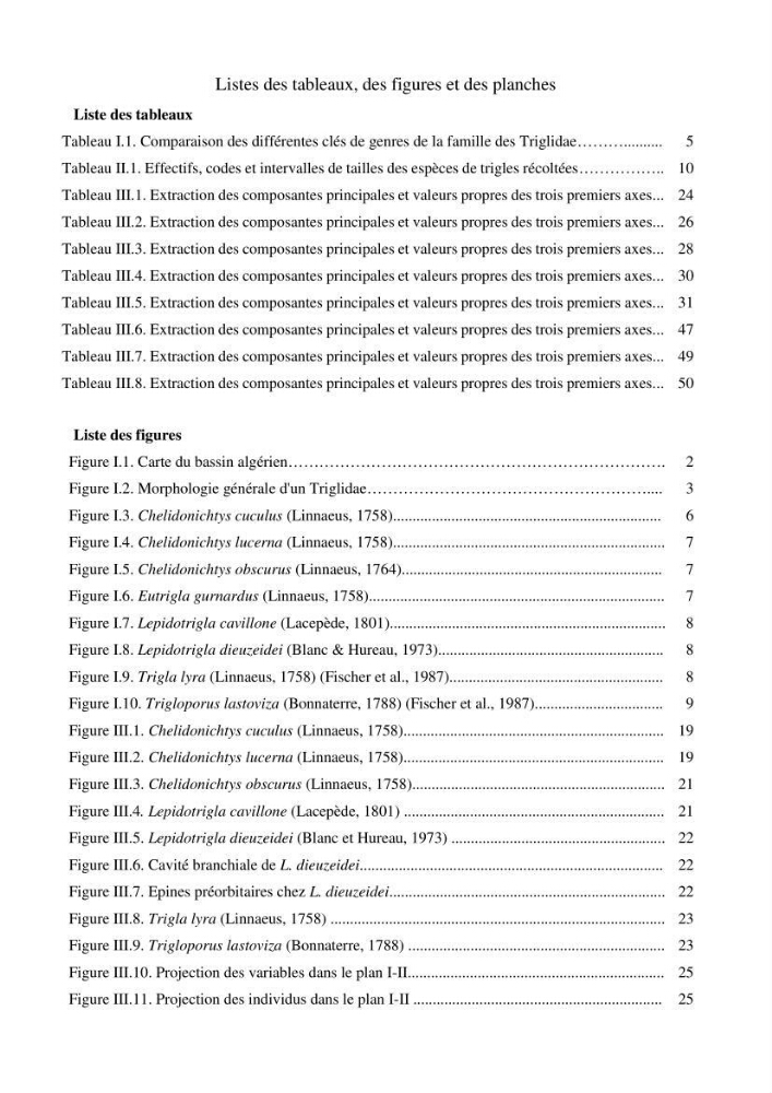 Contribution à l’étude de la systématique de la famille des Triglidae (Ostéichtyens, Actinoptérygiens) du bassin algérien