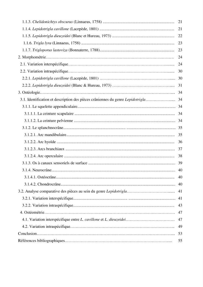 Contribution à l’étude de la systématique de la famille des Triglidae (Ostéichtyens, Actinoptérygiens) du bassin algérien