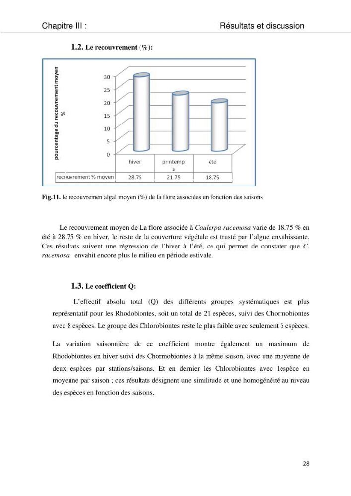 Etude d\'une chlorobionte caulerpale
