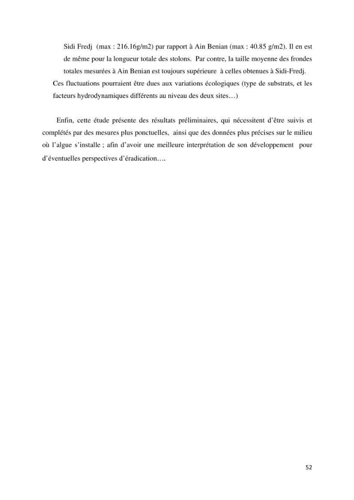 Etude d\'une chlorobionte caulerpale