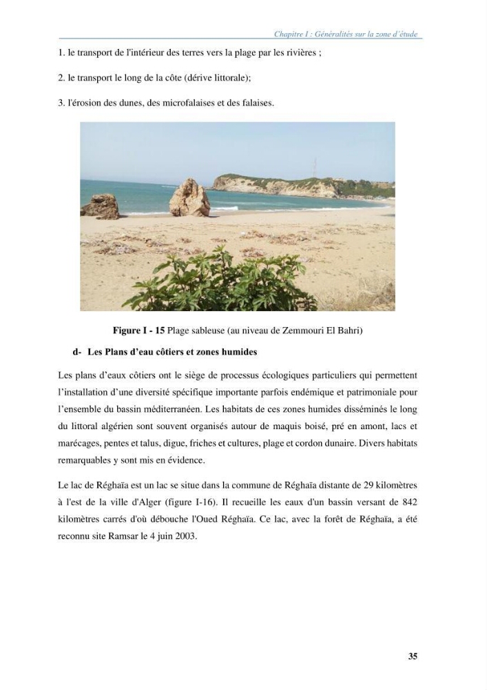 Vulnérabilités du littoral aux risques côtiers dans la baie de Zemmouri