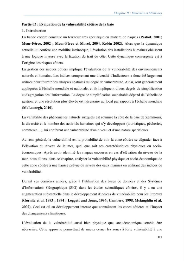 Vulnérabilités du littoral aux risques côtiers dans la baie de Zemmouri