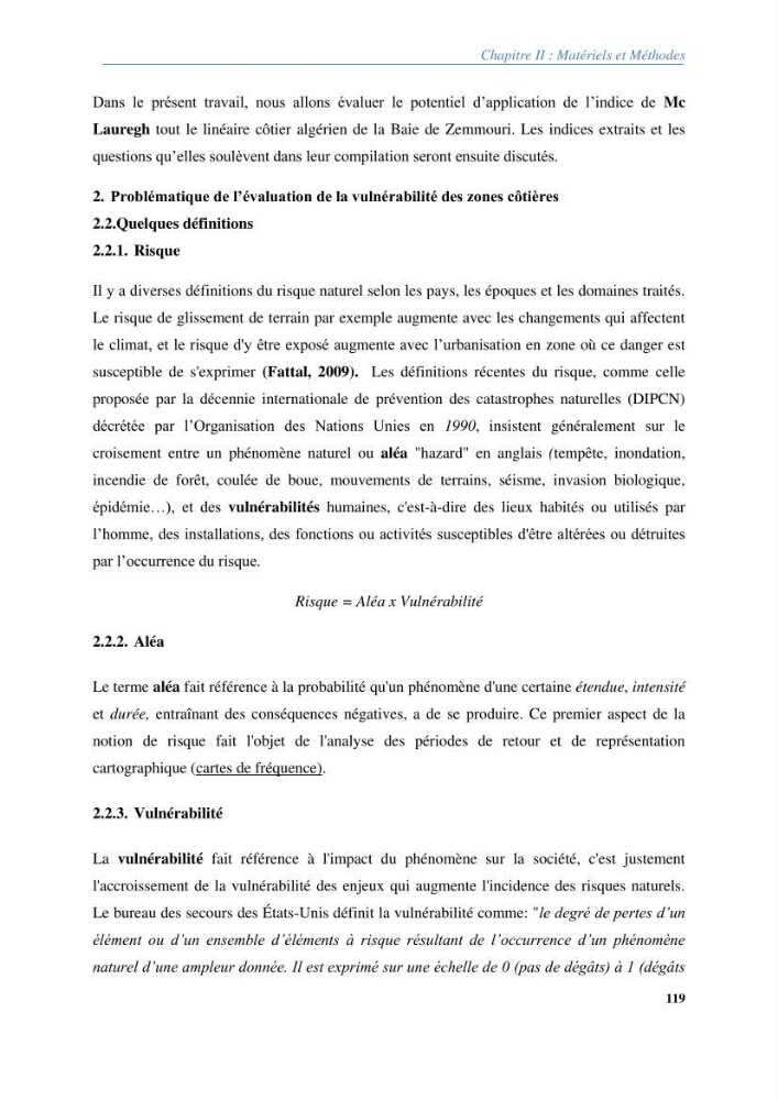 Vulnérabilités du littoral aux risques côtiers dans la baie de Zemmouri