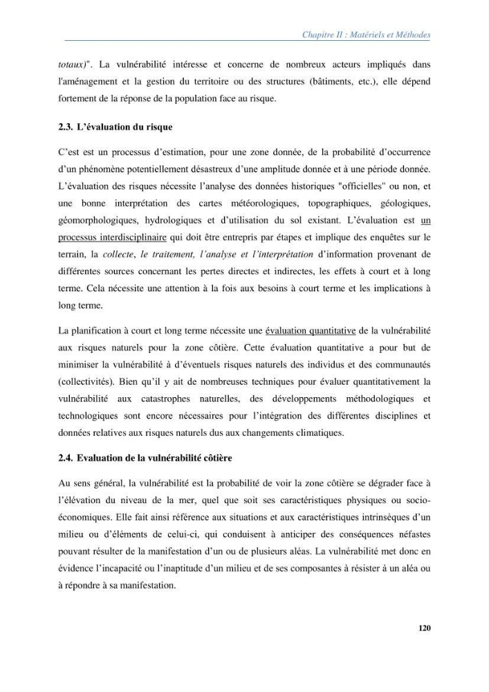 Vulnérabilités du littoral aux risques côtiers dans la baie de Zemmouri