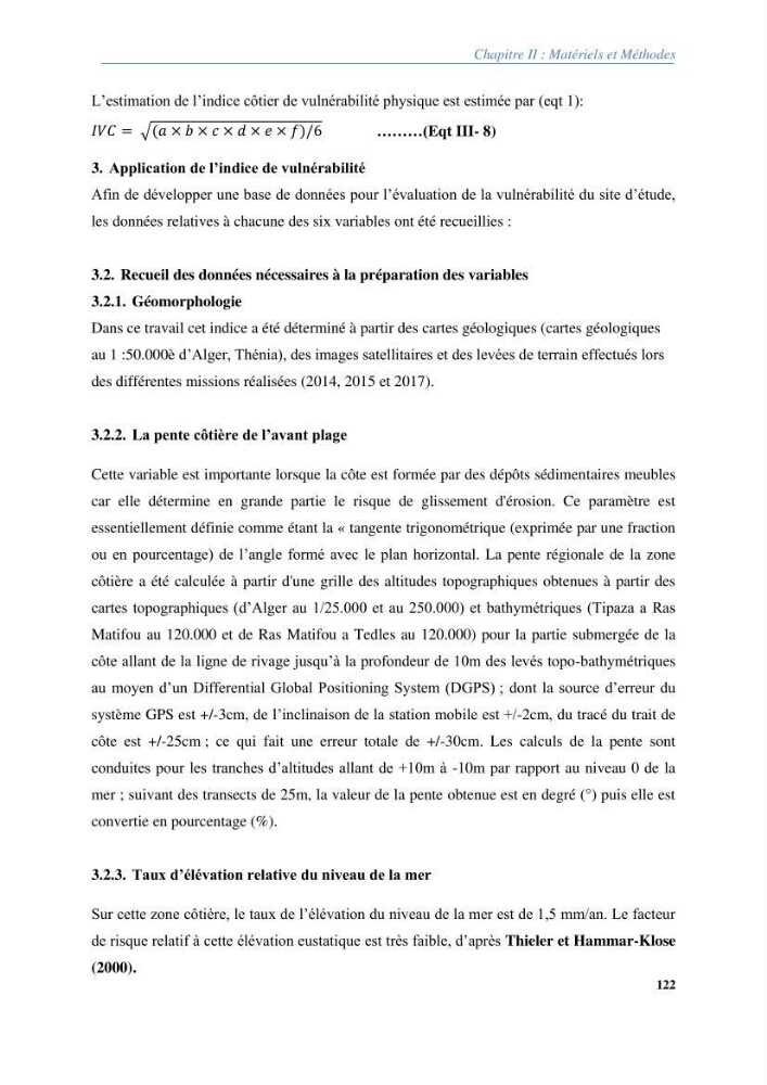 Vulnérabilités du littoral aux risques côtiers dans la baie de Zemmouri