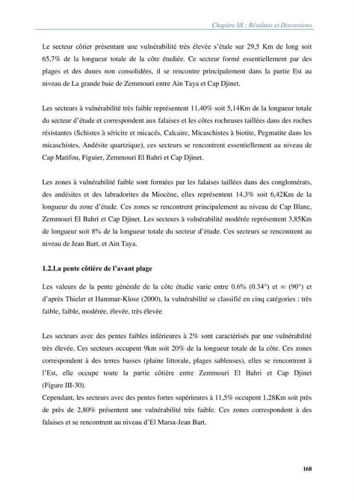 Vulnérabilités du littoral aux risques côtiers dans la baie de Zemmouri